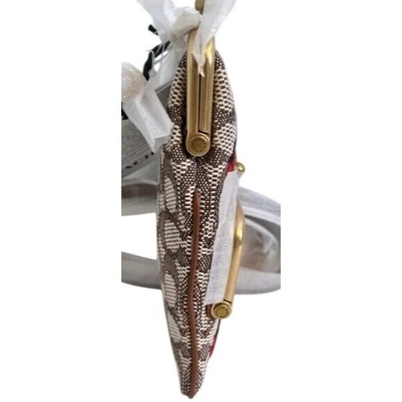 SOLD!!! Coach Double Frame Kisslock Bonnie Cashin Crossbody Jacquard Ladybugs - Picture 9 of 12